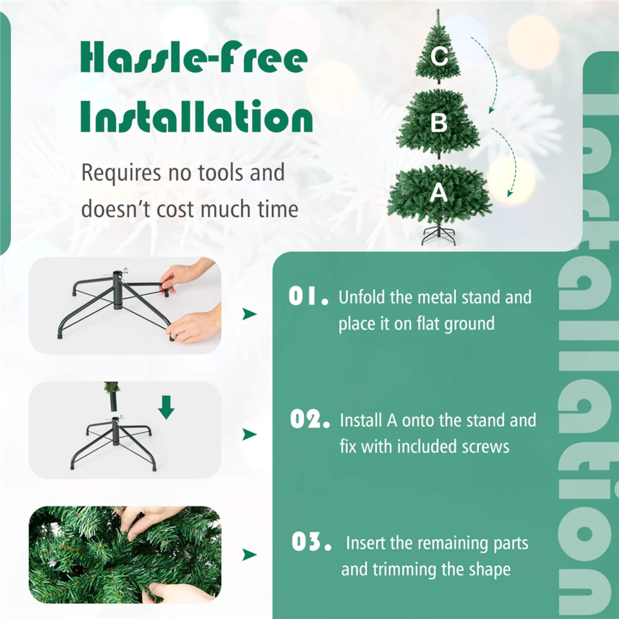6ft. Unlit Green Pine Artificial Christmas Tree